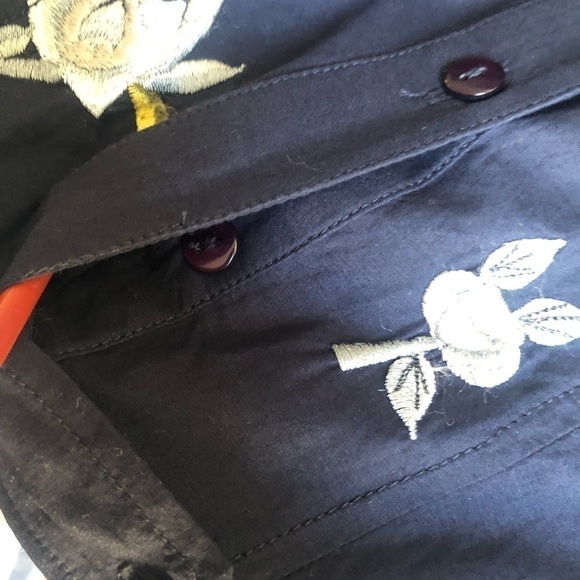 𝅺FRENCH connection blue embroidered floral dress bathing suit cover size 8‎ - Picture 14 of 15